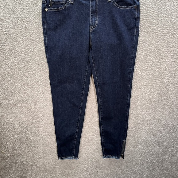 KanCan Jeans Womens 11/29 Blue Mid Rise Skinny Ankle Raw Hem Stretch Preppy - Picture 7 of 9